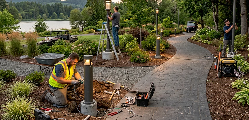 Landscape Post, Pole, and Bollard Lighting Installation in Alpharetta